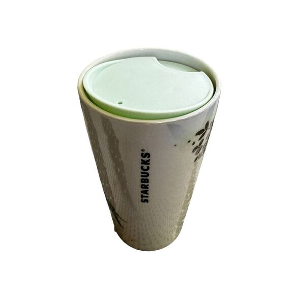 Starbucks 21 twin-tailed siren Logo Ceramic Travel Mug with Lid 12 oz - Picture 4 of 5